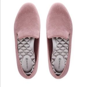 BIRDIES The Starling Dusty Rose Velvet Loafers